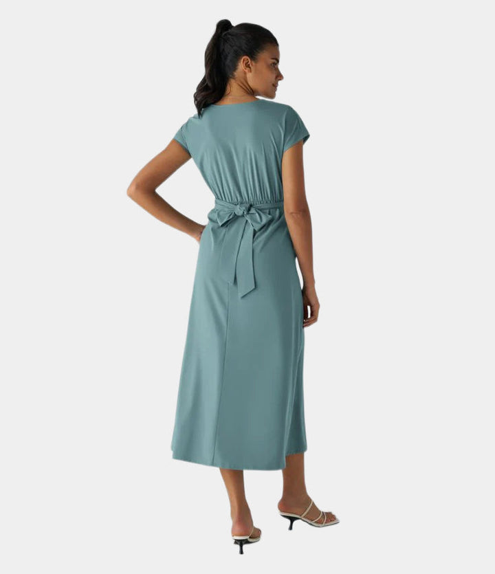 LYNN - Elegante Vestido Cruzado con Cintura Alta 