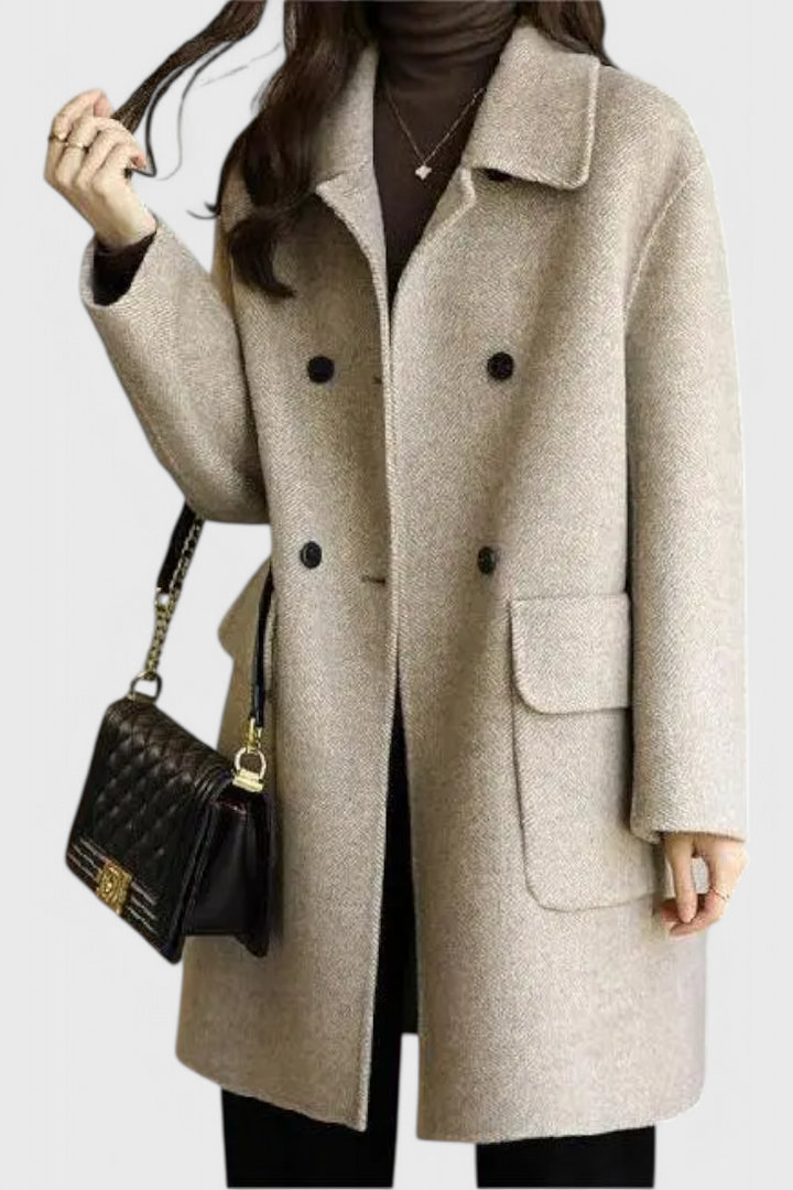 Camila | Abrigo de Lana Clásico de Doble Botonadura