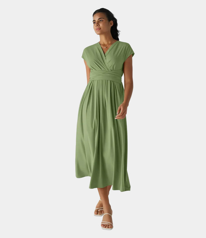 LYNN - Elegante Vestido Cruzado con Cintura Alta 