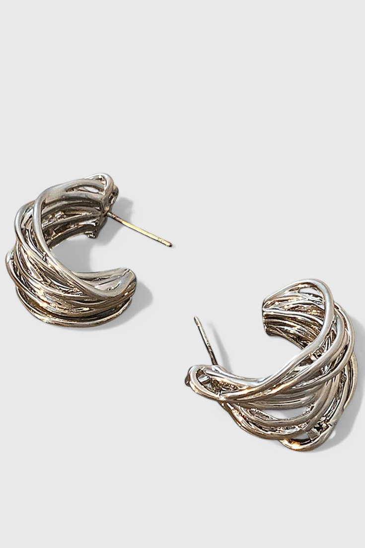 Pendientes de aro en forma de C