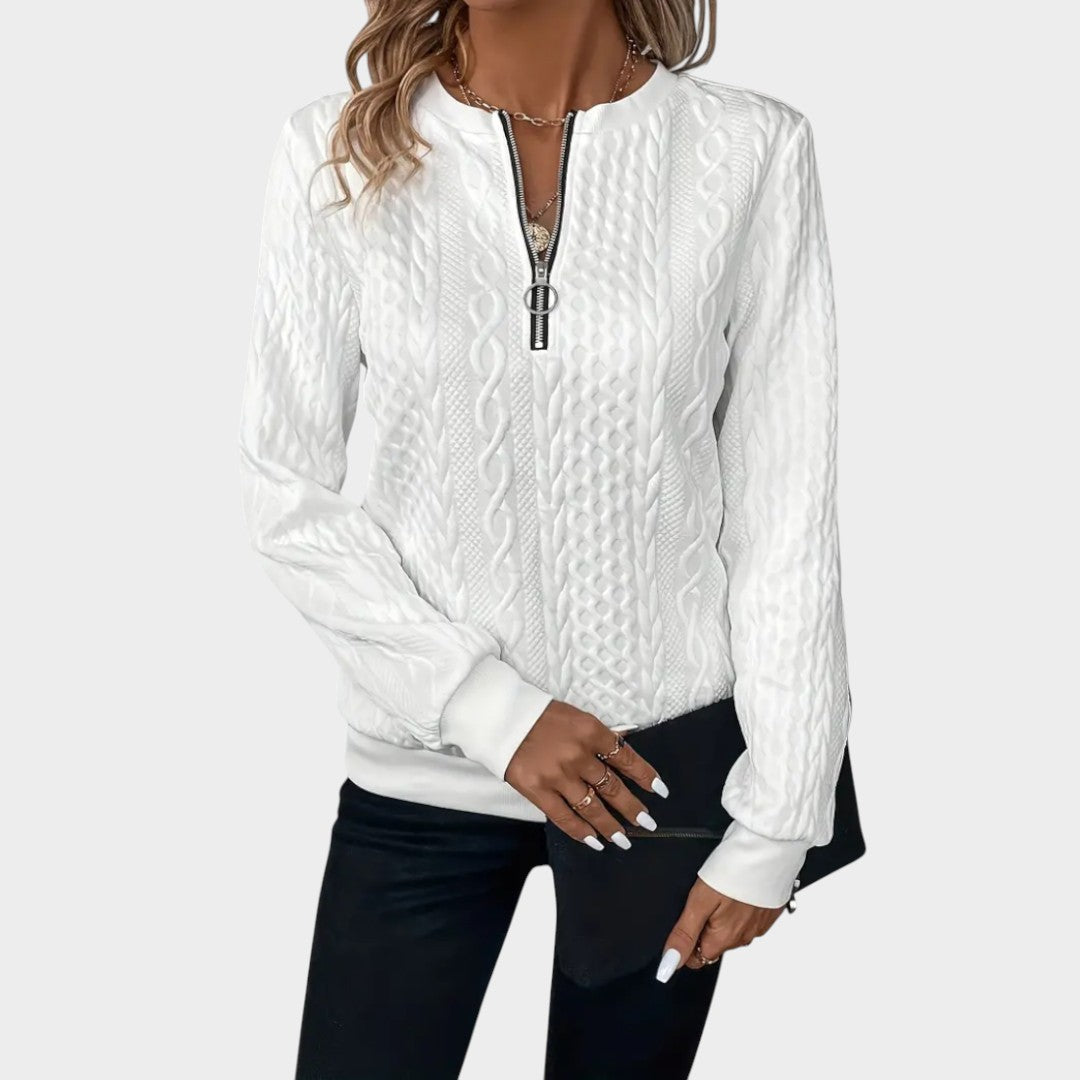 Zoe™ | Jersey de Punto con Cremallera Suave