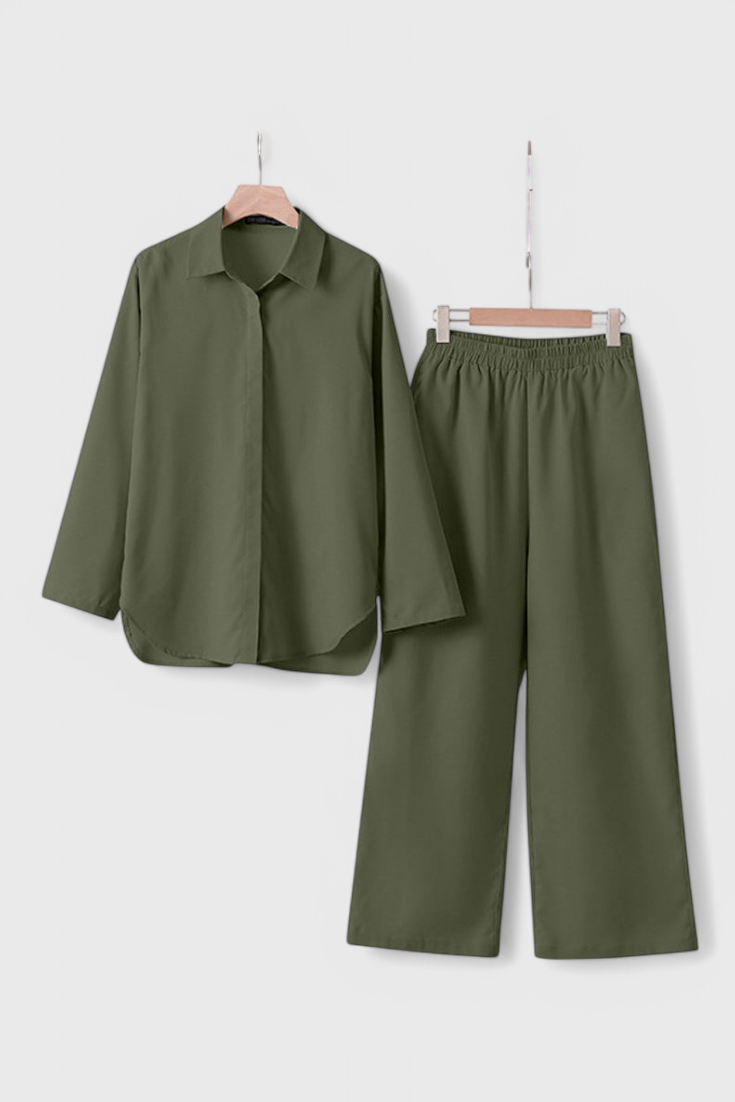 Skye Conjunto de Dos Piezas en Lino y Algodón con Silueta Relajada