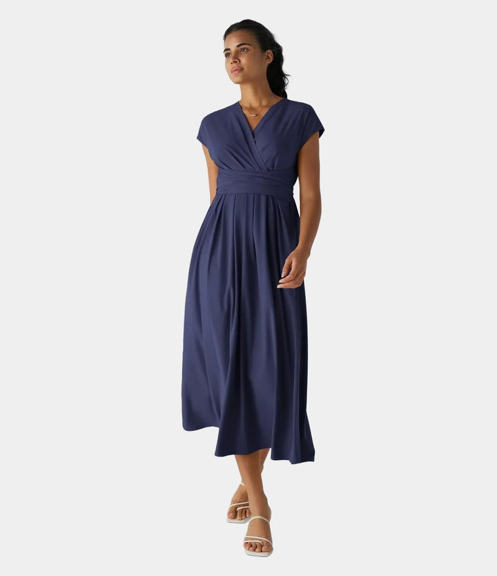 LYNN - Elegante Vestido Cruzado con Cintura Alta 