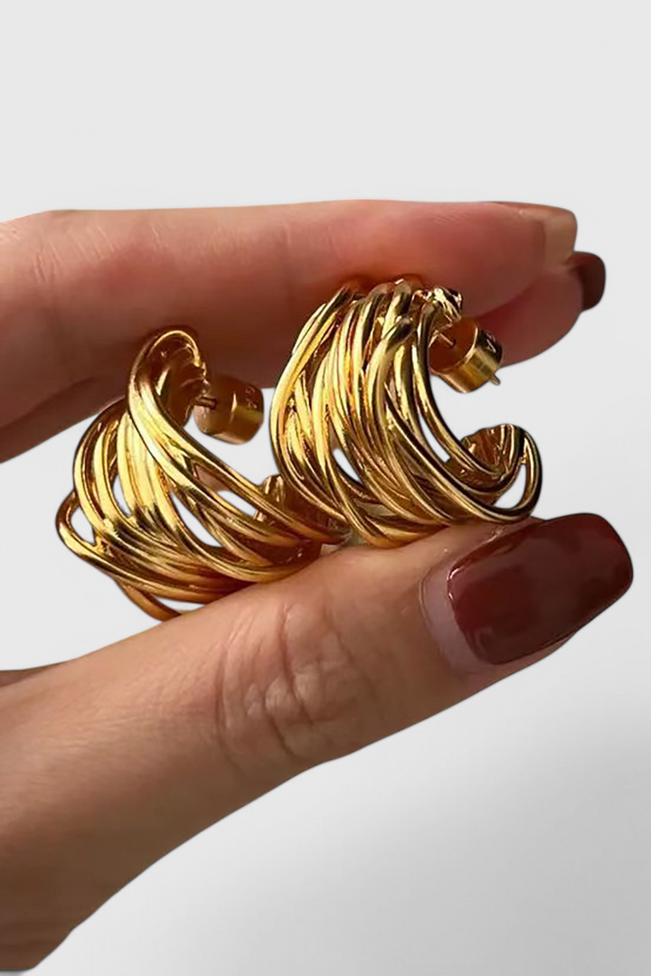 Pendientes de aro en forma de C