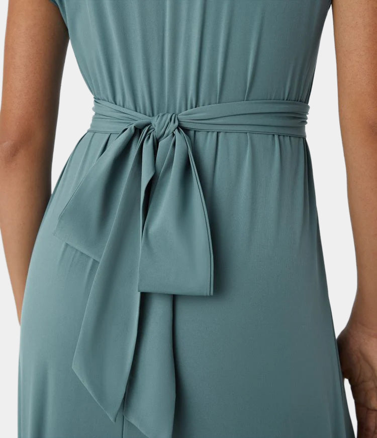 LYNN - Elegante Vestido Cruzado con Cintura Alta 