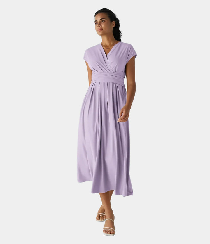 LYNN - Elegante Vestido Cruzado con Cintura Alta 