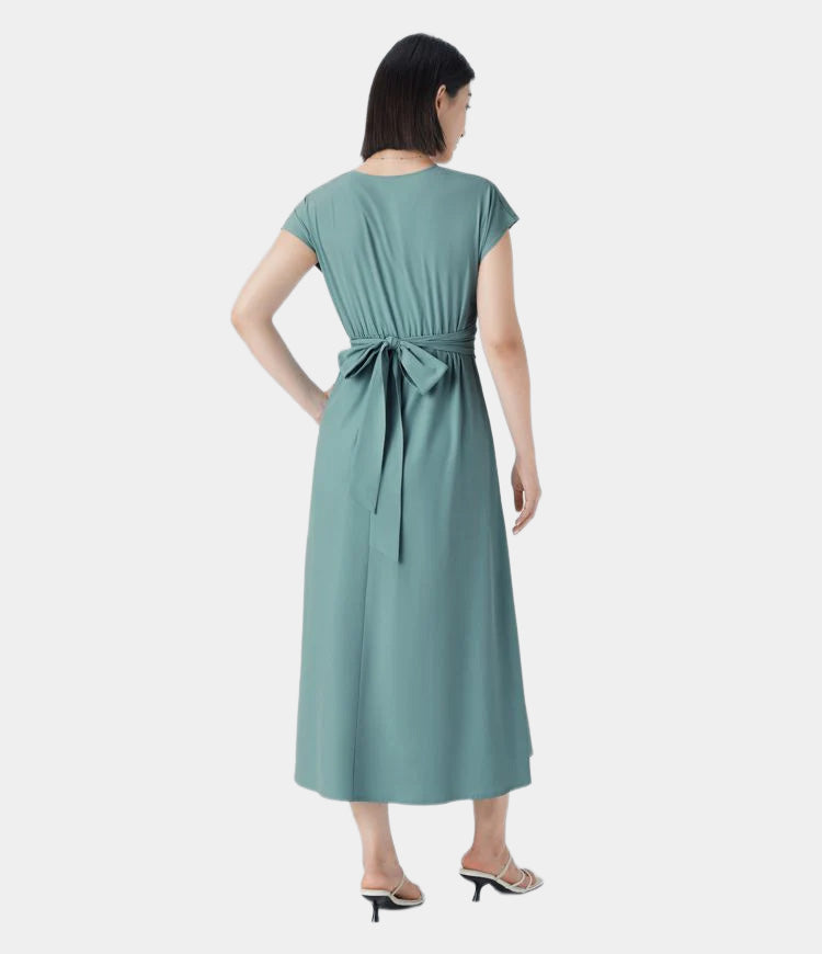 LYNN - Elegante Vestido Cruzado con Cintura Alta 