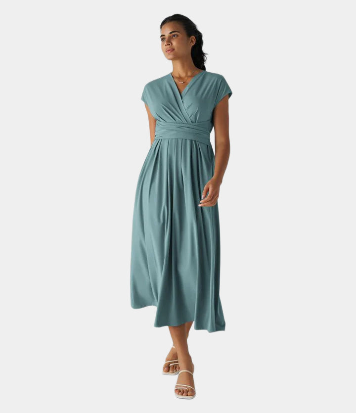 LYNN - Elegante Vestido Cruzado con Cintura Alta 