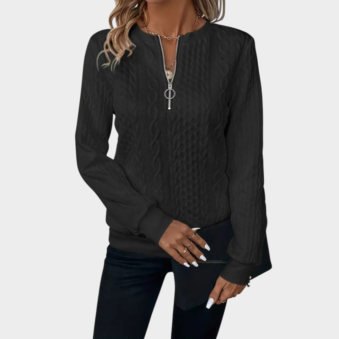 Zoe™ | Jersey de Punto con Cremallera Suave