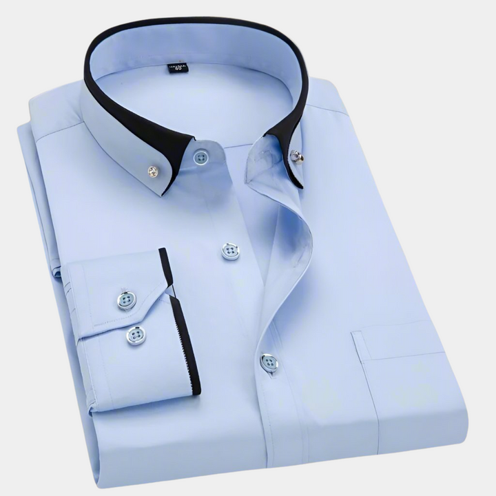 Don™ | Camisa azul clara de hombre con cuello