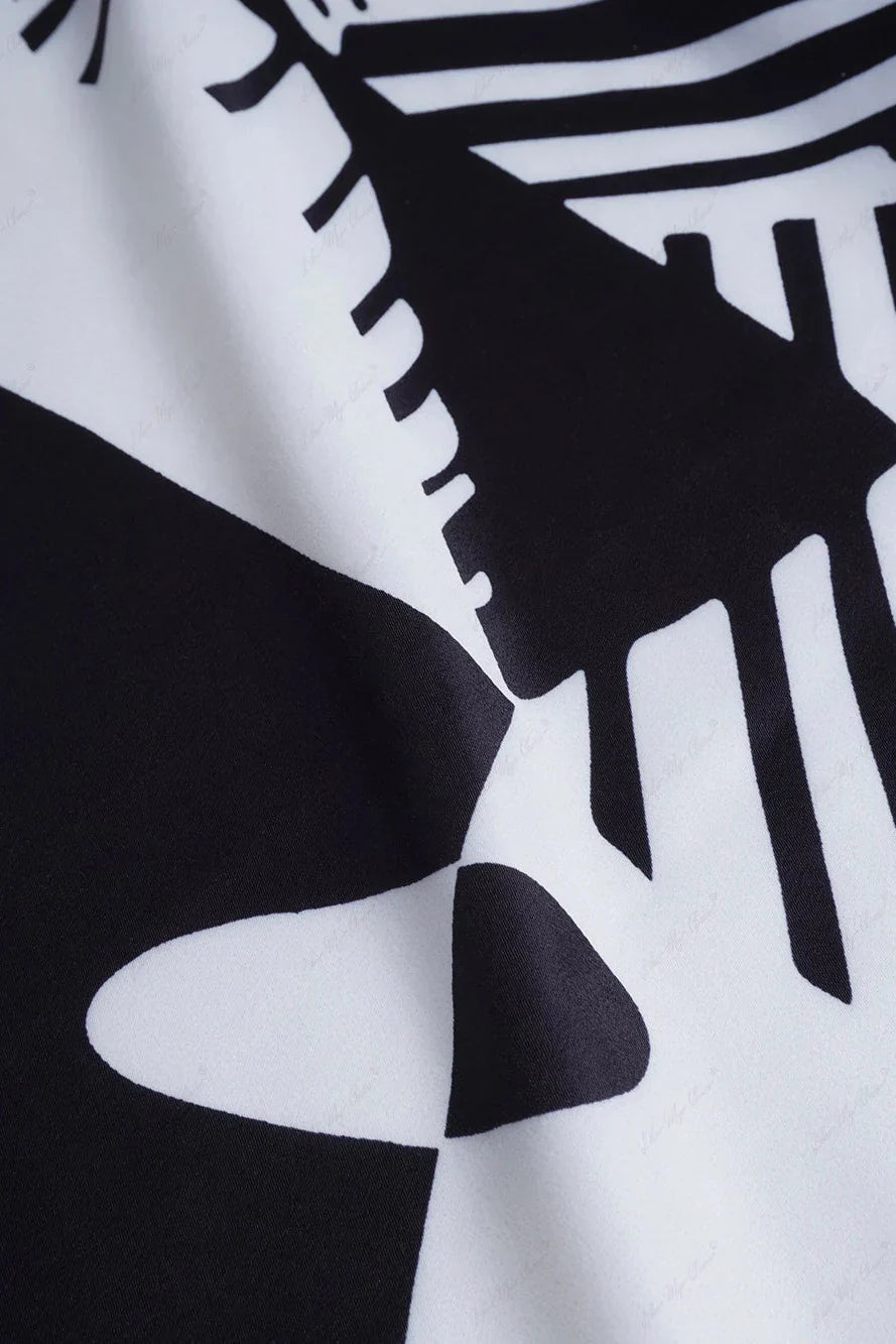 Basilisa Conjunto de Pierna Ancha con Estampado de Grafiti