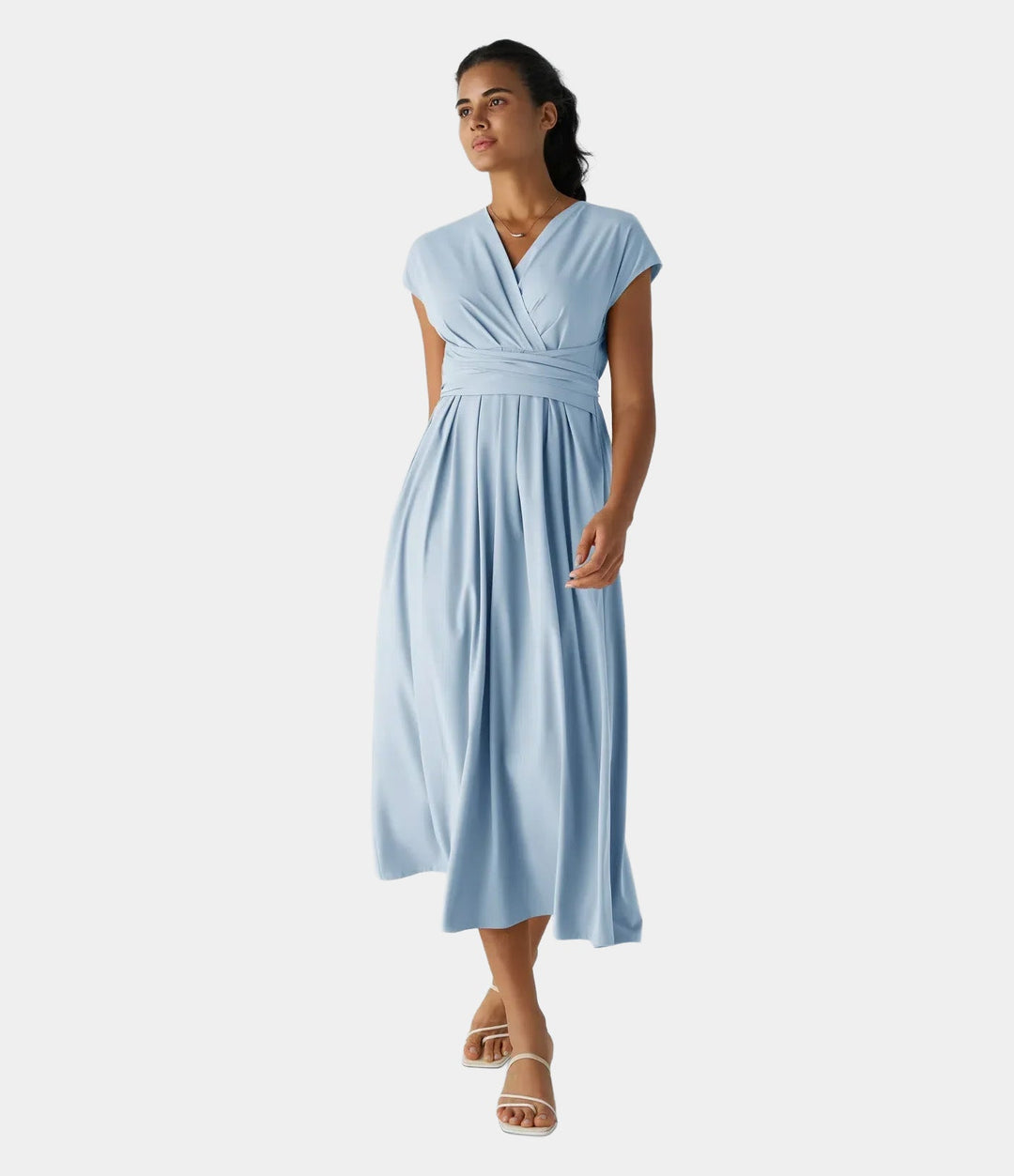 LYNN - Elegante Vestido Cruzado con Cintura Alta 