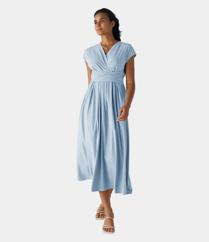 LYNN - Elegante Vestido Cruzado con Cintura Alta 