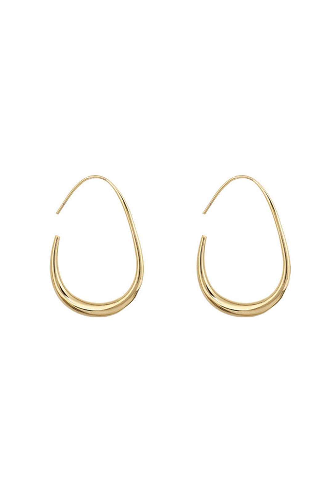 Pendientes ovalados de metal 