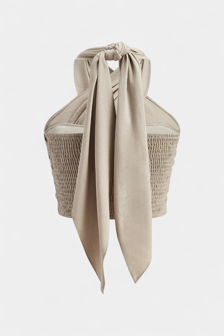 Lena | Top Cruzado Sin Espada con Nudo y Estilo Halter