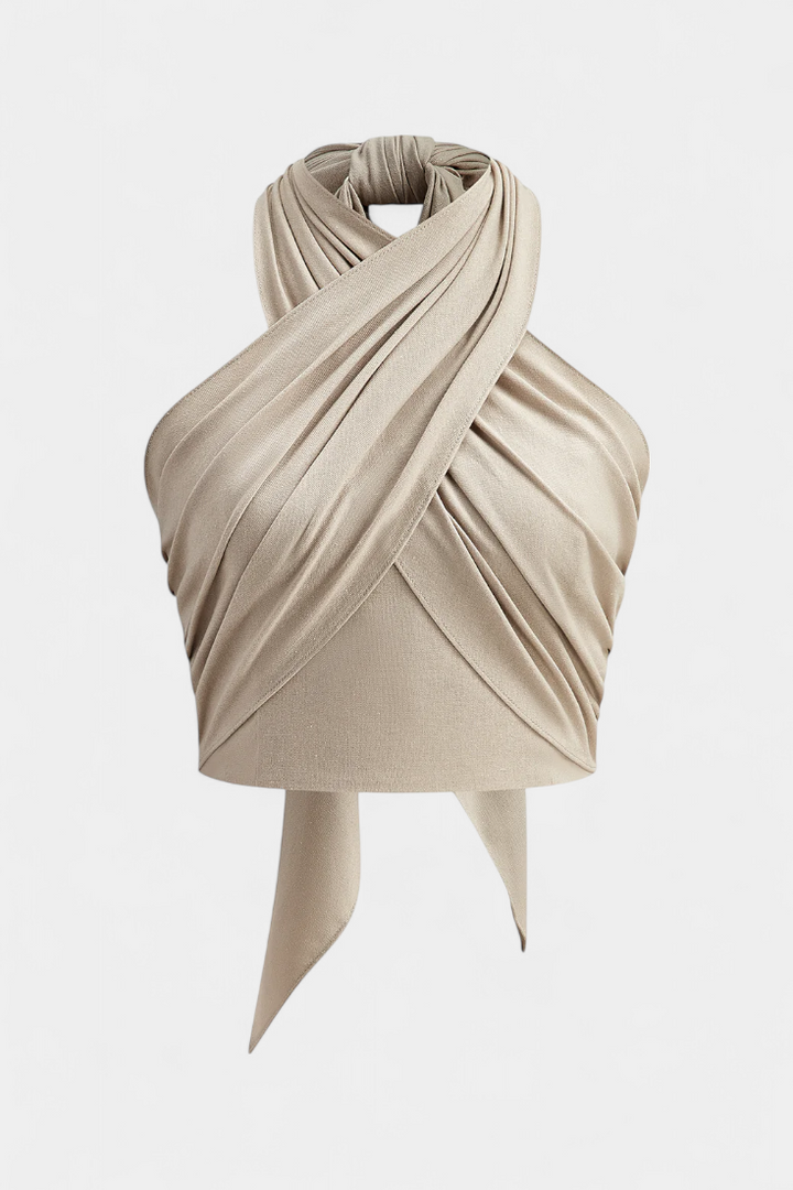 Lena | Top Cruzado Sin Espada con Nudo y Estilo Halter