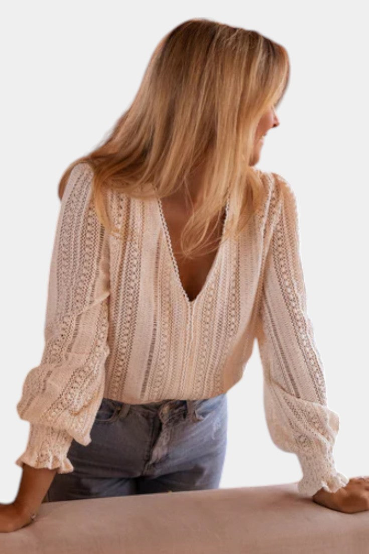 esmeril | Blusa de encaje de crochet