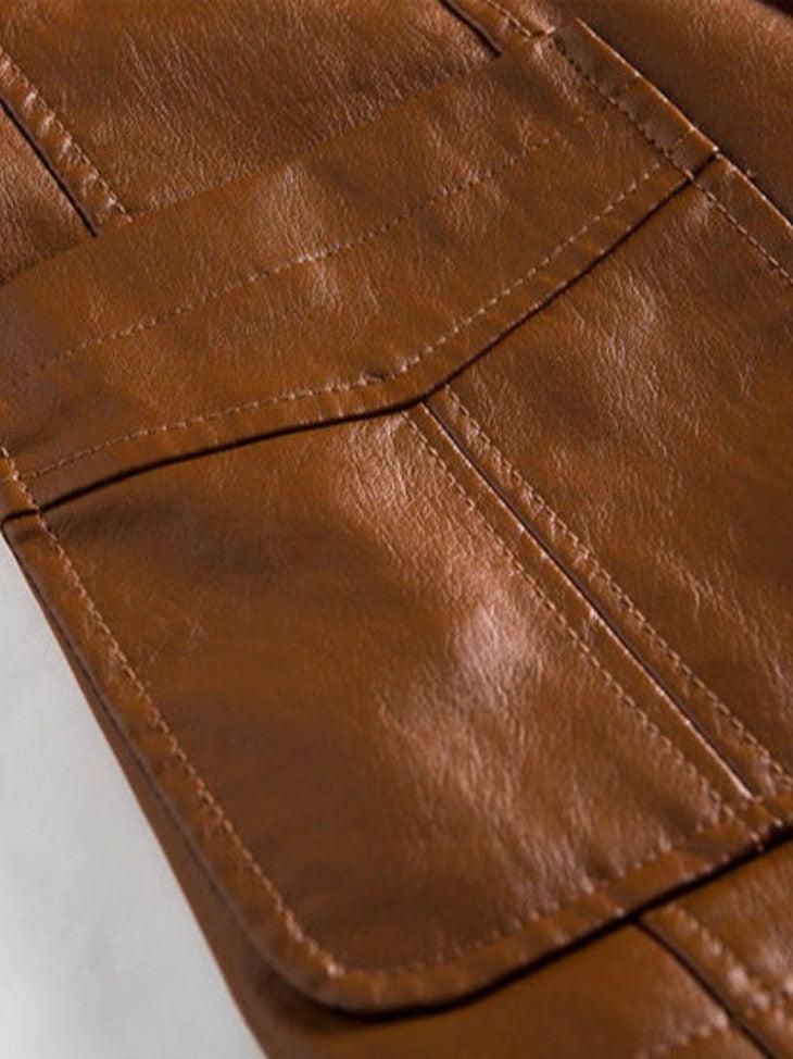 Jonás™ | Chaqueta de cuero color caramelo