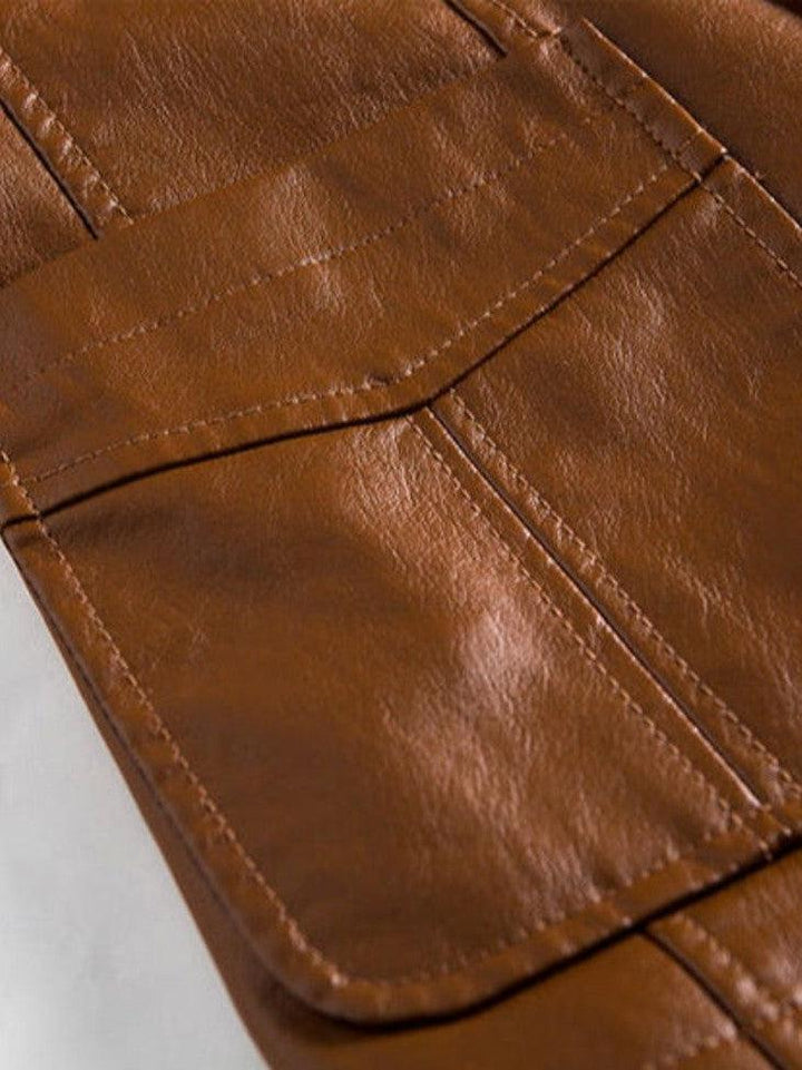 Jonás™ | Chaqueta de cuero color caramelo