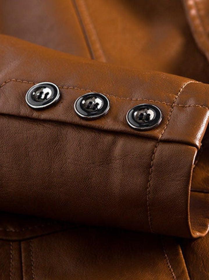 Jonás™ | Chaqueta de cuero color caramelo