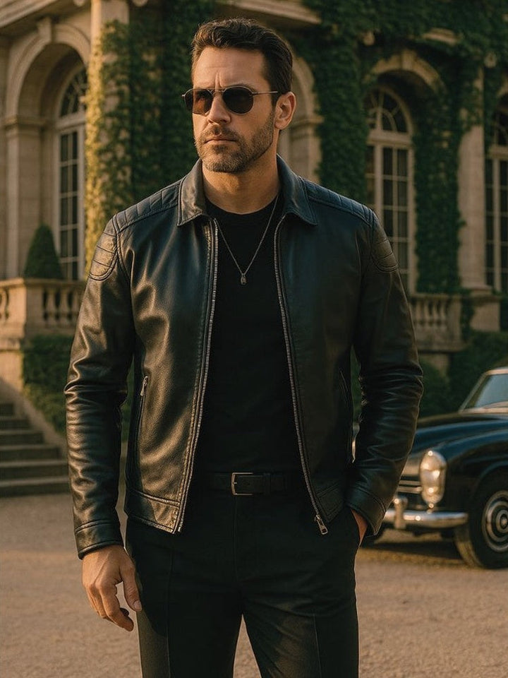 Lucas™ | Chaqueta de Cuero con Cremalleras