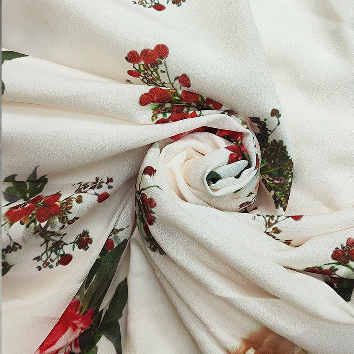 Vestido largo Amanda floral con escote en V y mangas largas