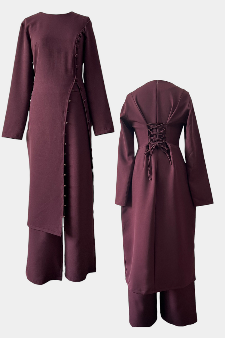 Melissa Conjunto Casual Suave de Blusa con Botones y Pantalones Largos