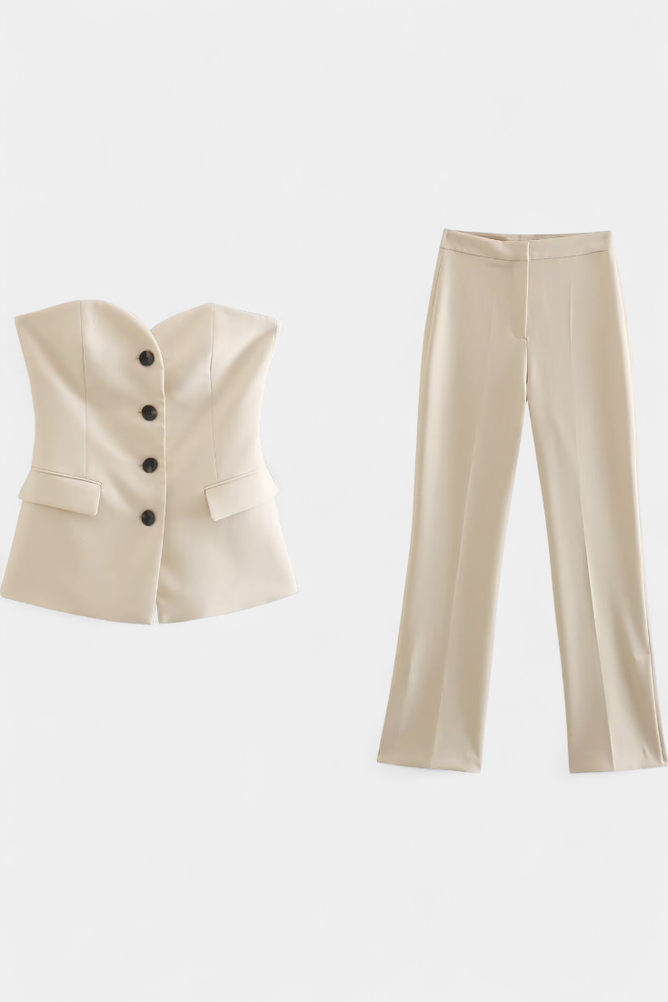 Paesha Conjunto Relajado sin Mangas y Pierna Ancha