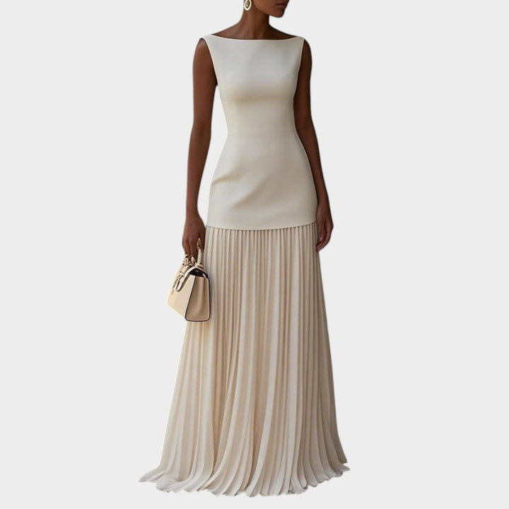 Klara™ | Vestido Largo Plisado sin Mangas