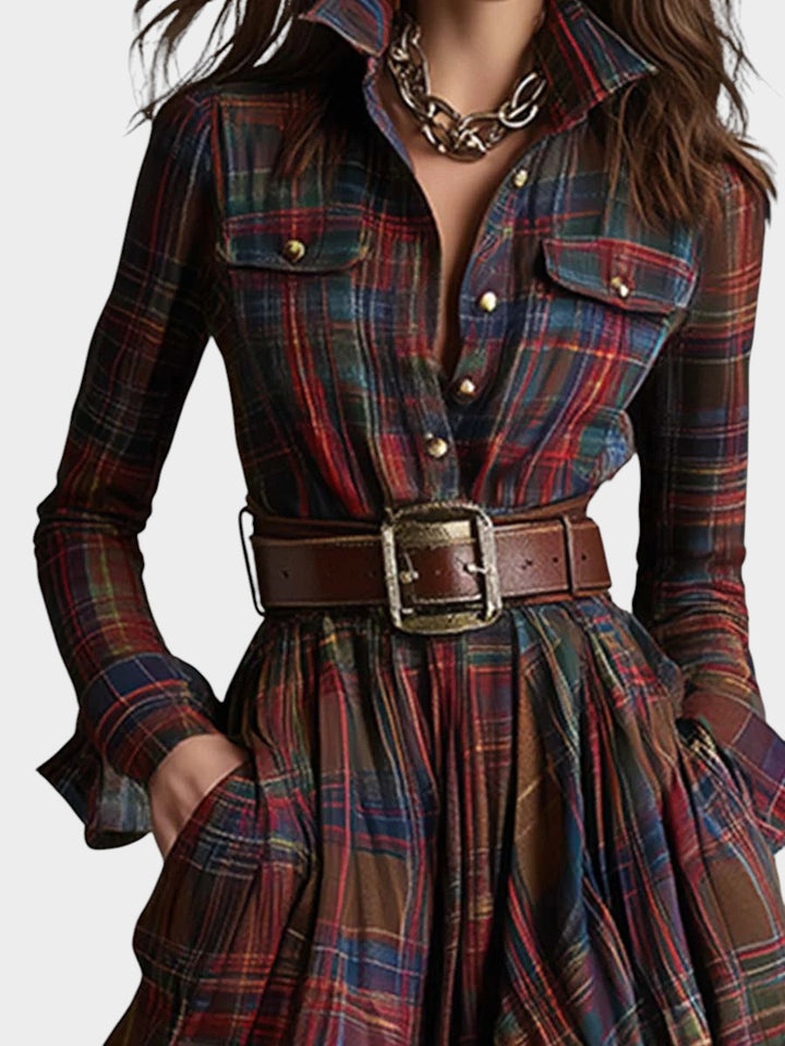 Beatriz™ ❘ Vestido largo de cuadros