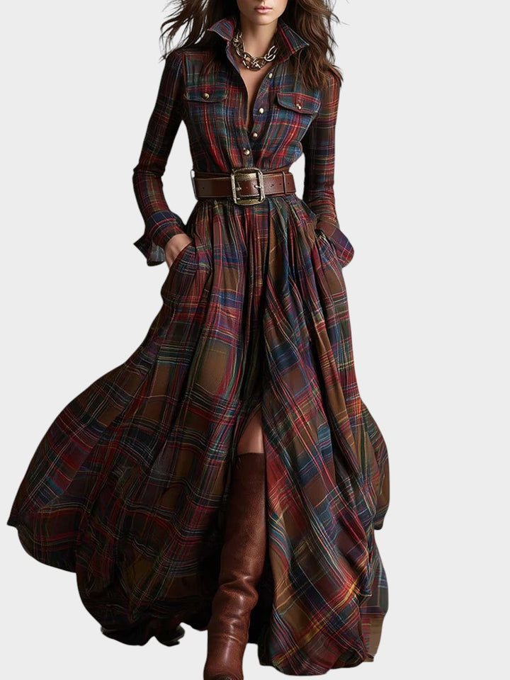 Beatriz™ ❘ Vestido largo de cuadros