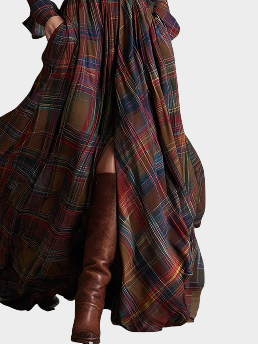 Beatriz™ ❘ Vestido largo de cuadros