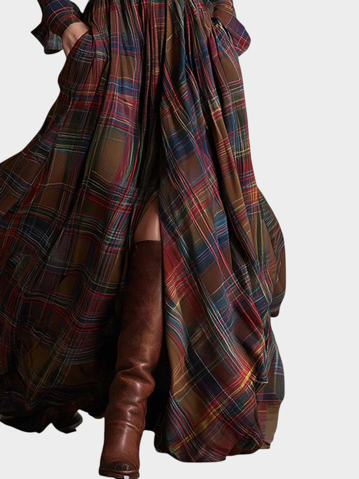 Beatriz™ ❘ Vestido largo de cuadros