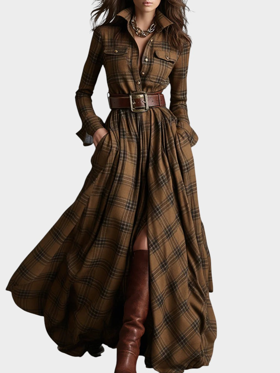 Beatriz™ ❘ Vestido largo de cuadros