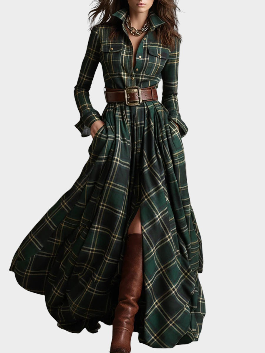 Beatriz™ ❘ Vestido largo de cuadros