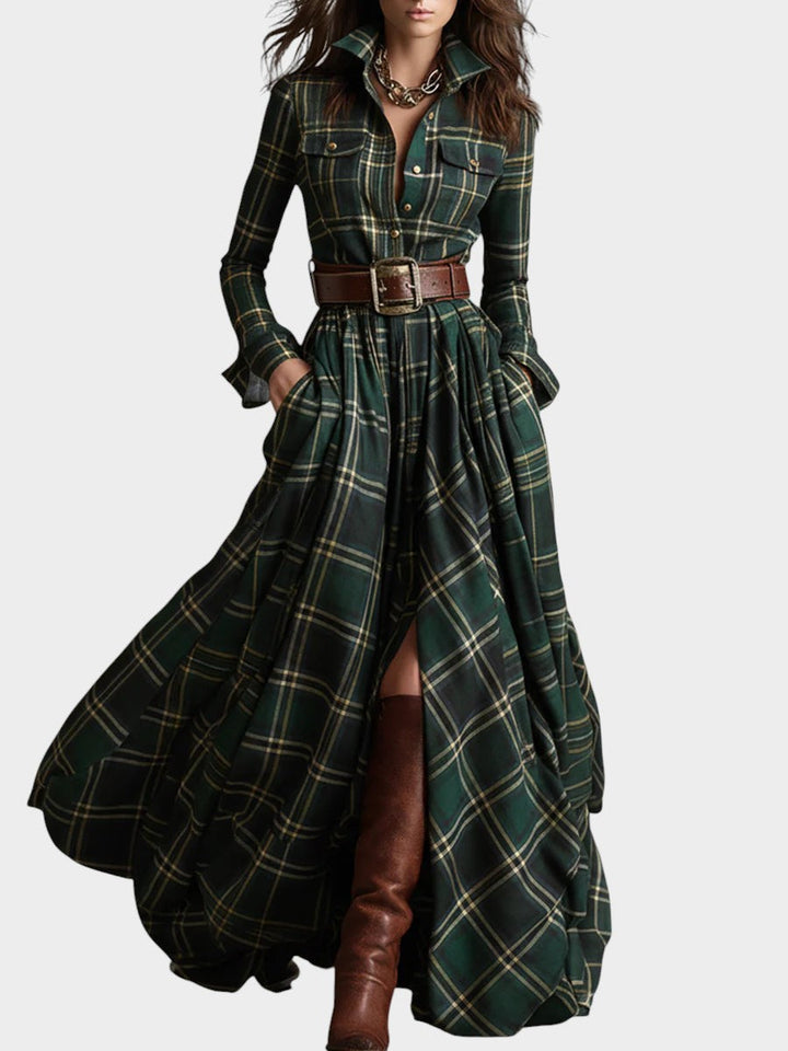 Beatriz™ ❘ Vestido largo de cuadros