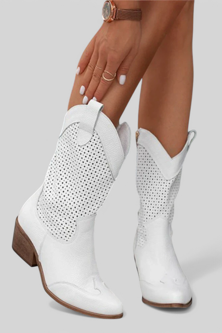 Annalla Botas de Vaquero Modernas con Cremallera Lateral