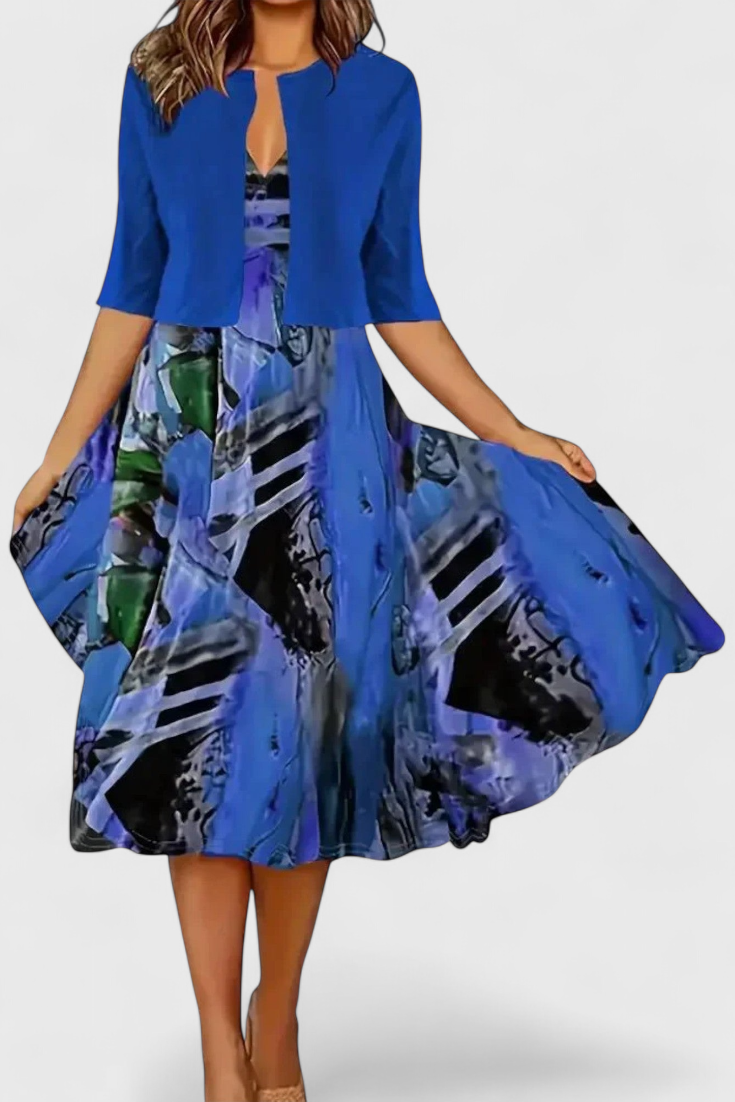 Estrella Conjunto de Vestido Blazer Midi