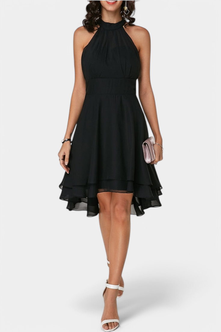 Anouk Vestido de Gasa con Volantes y Silueta Entallada