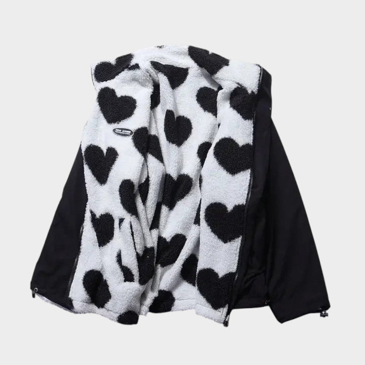 Diana™ | Chaqueta reversible con estampado de corazones y diseño cómodo