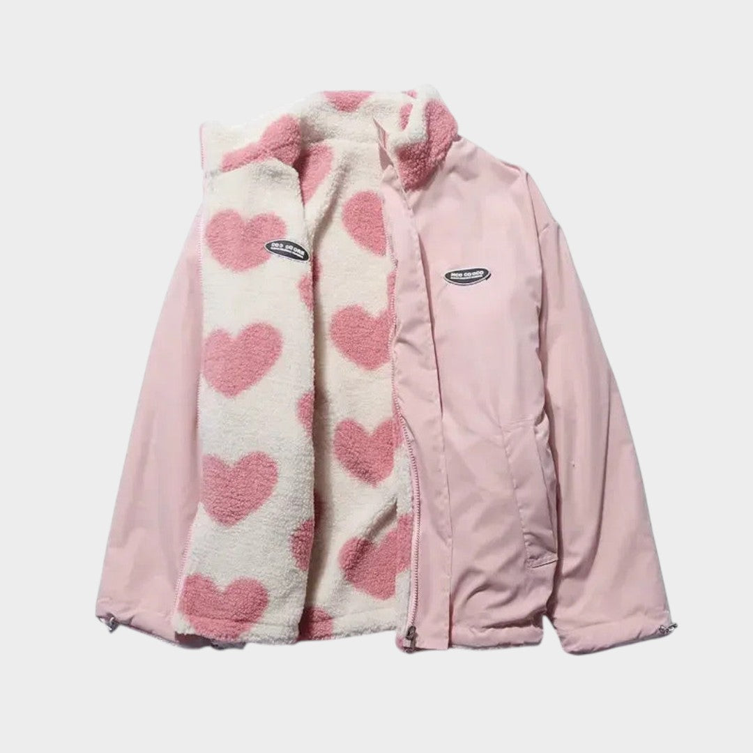 Diana™ | Chaqueta reversible con estampado de corazones y diseño cómodo