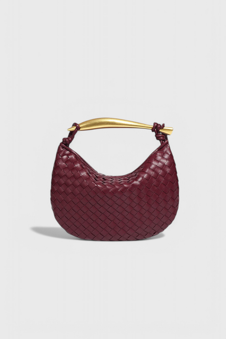 Bolso Tejido Gerda con Asa Dorada
