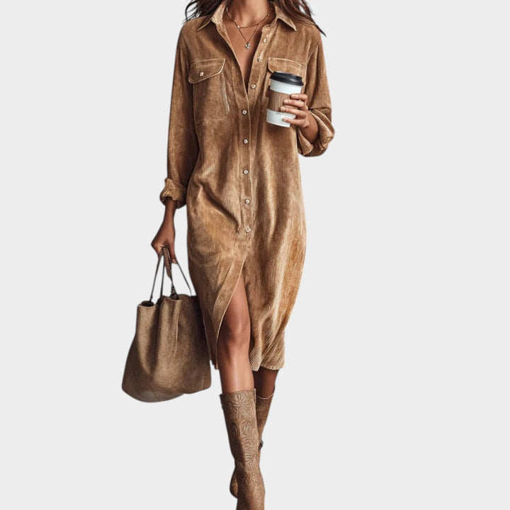 María™ | Vestido de pana marrón 