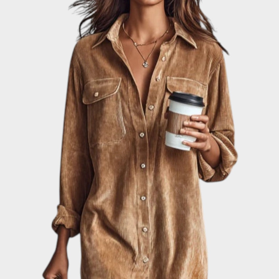 María™ | Vestido de pana marrón 