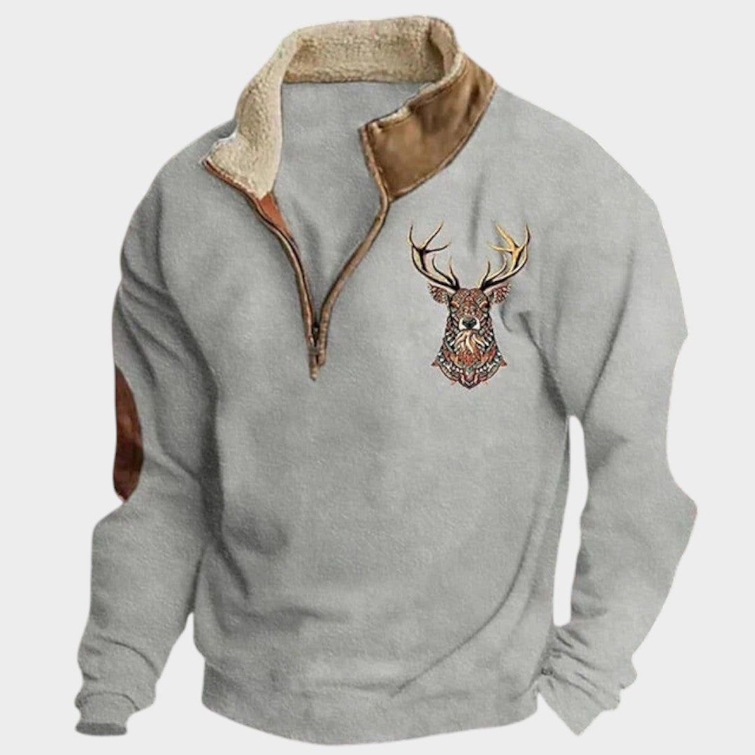 Cristos™ | Sudadera de Invierno con Forro Polar y Diseño de Ciervo
