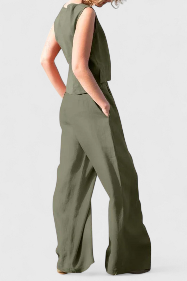 Yvanne Conjunto Vintage Sin Mangas de Verano