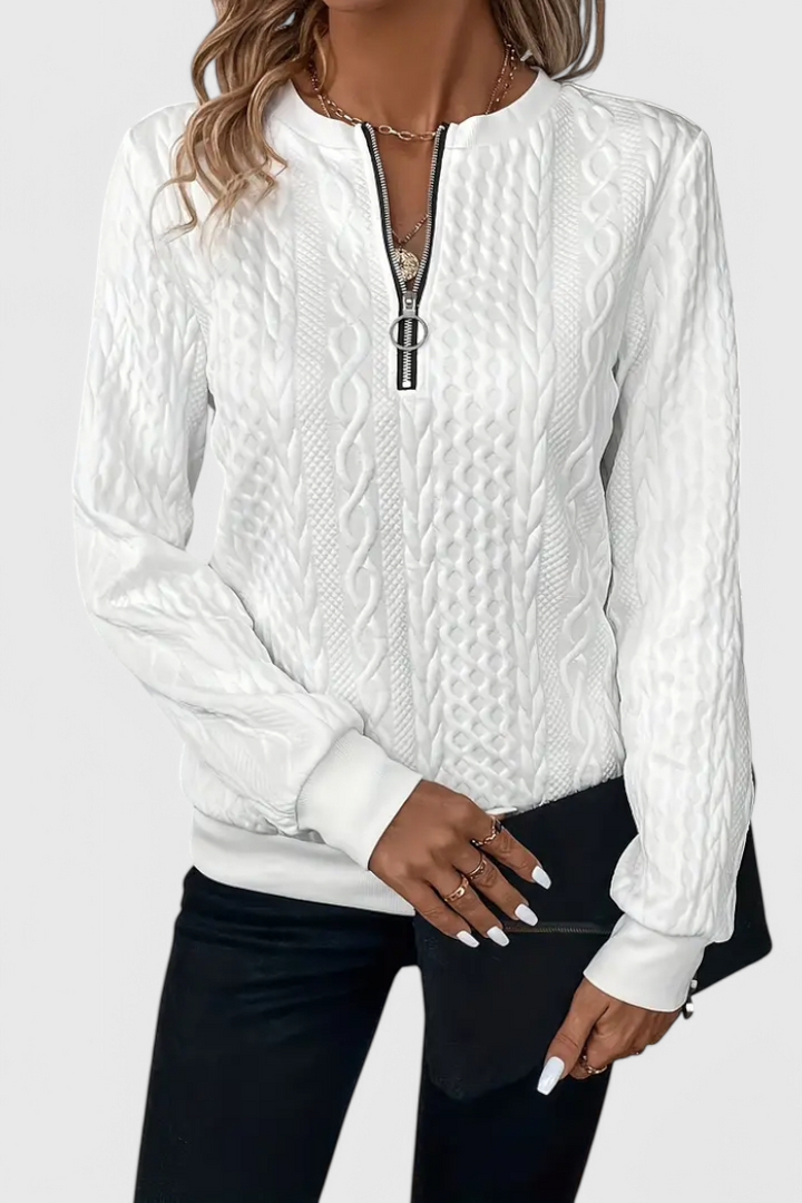 Zoe™ | Jersey de Punto con Cremallera Suave