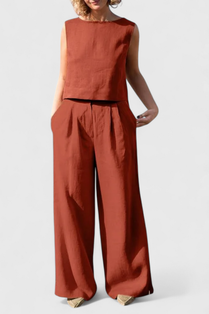 Yvanne Conjunto Vintage Sin Mangas de Verano