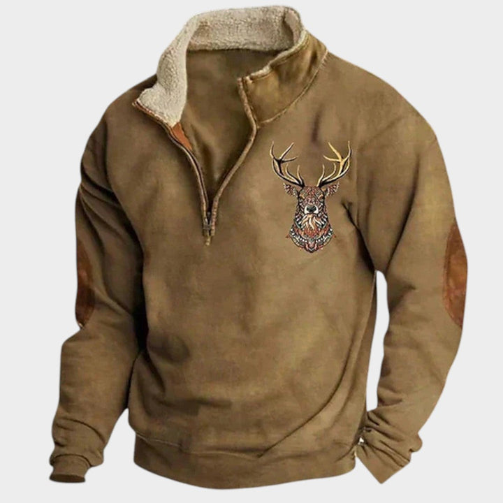 Cristos™ | Sudadera de Invierno con Forro Polar y Diseño de Ciervo