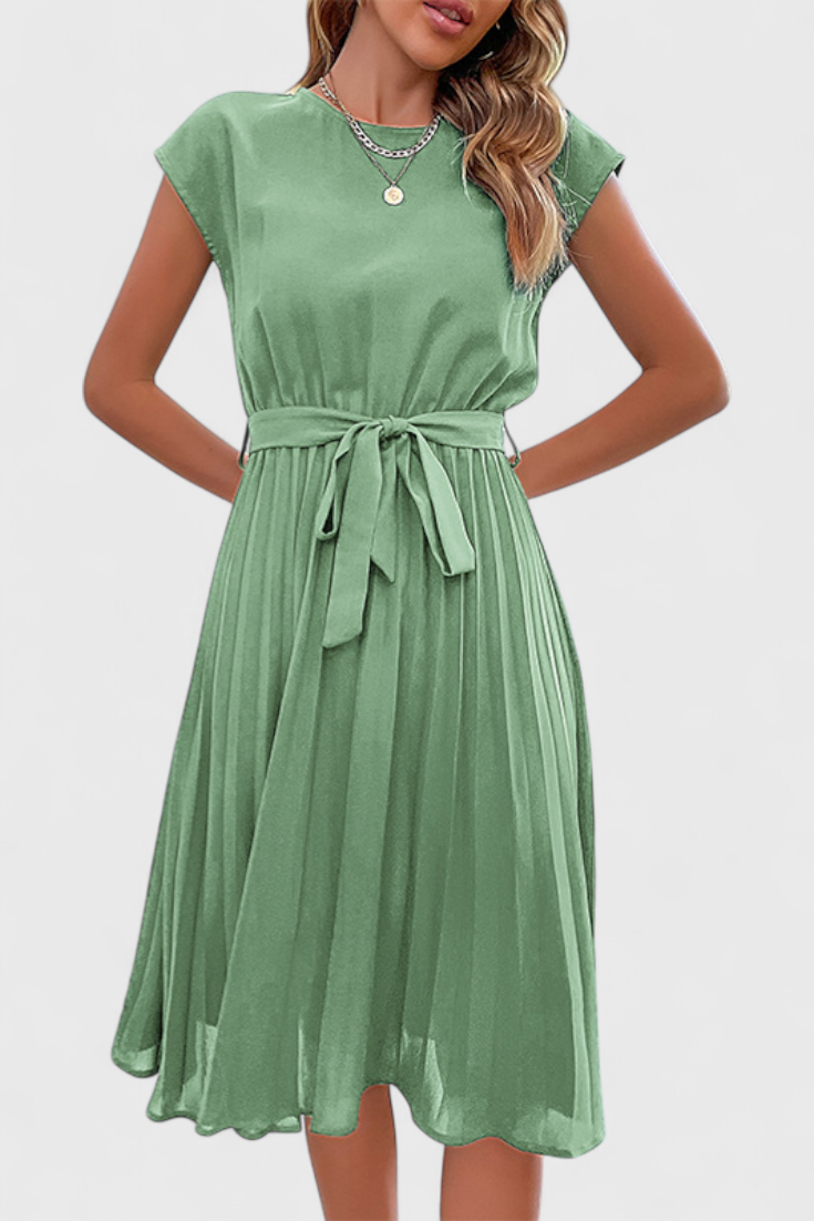 Luxie Vestido Midi Elegante de Tejido Ligero y Corte Fluido